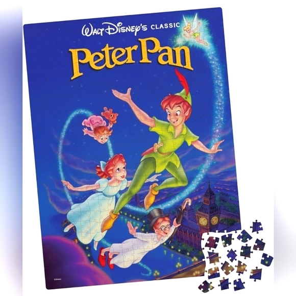 Disney Peter Pan 500 Piece Movie Poster Puzzle Blockbuster VHS Case - Picture 7 of 7